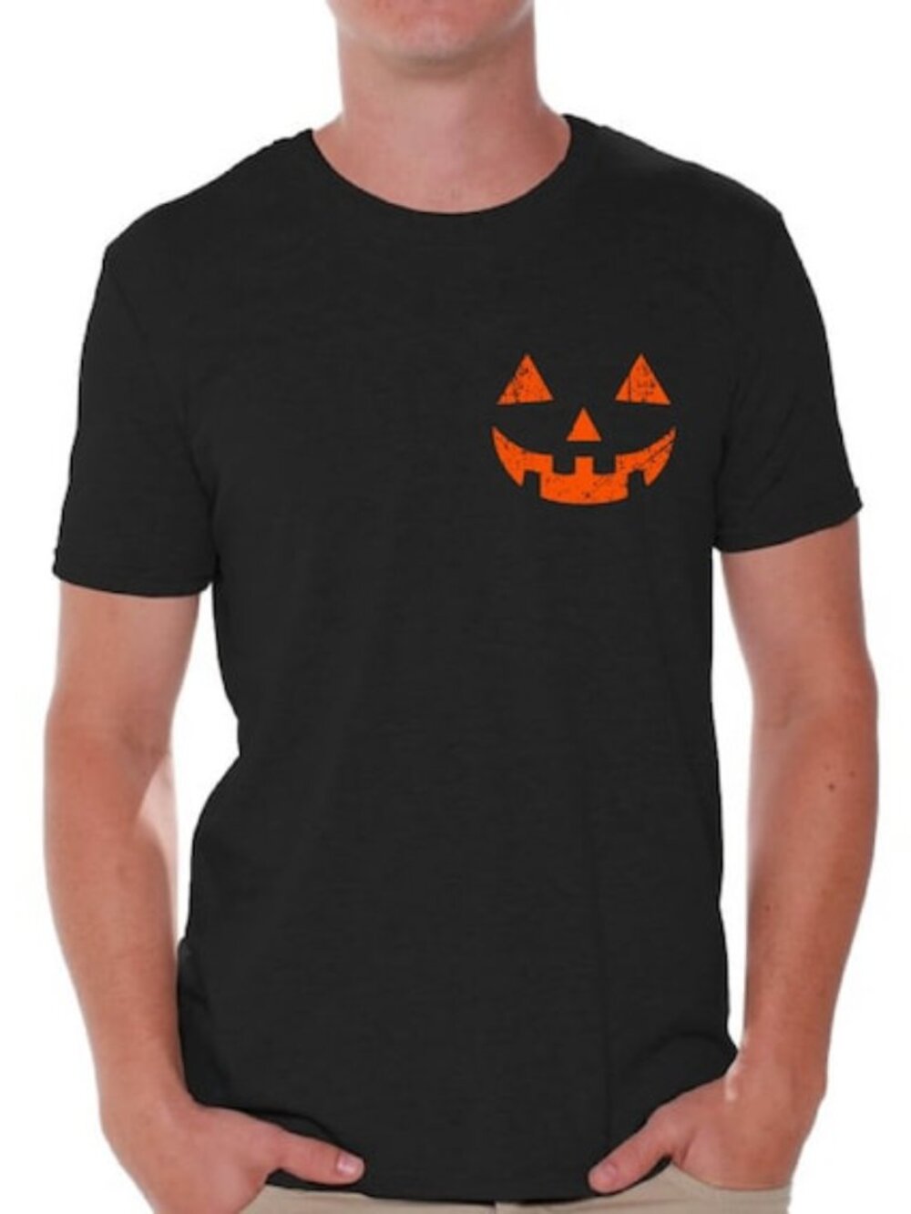 Halloween Pumpkin Scary Face Cute Shirt - Picture 1 of 4